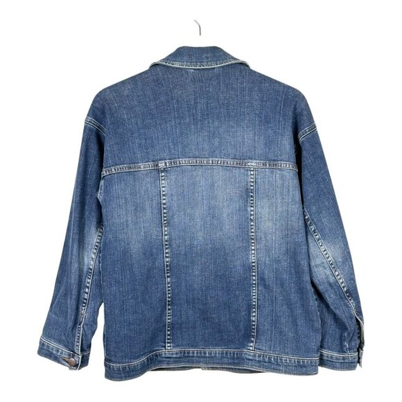Eileen Fisher Petite Denim Jacket Dark Wash - Picture 3 of 10